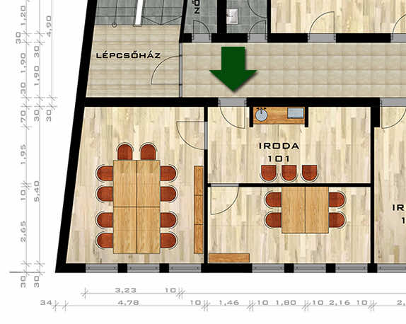 101-102. iroda alaprajz vagy kép