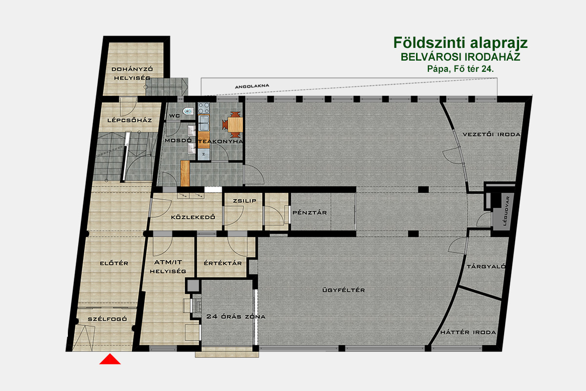 Belvárosi Irodaház Pápa földszint