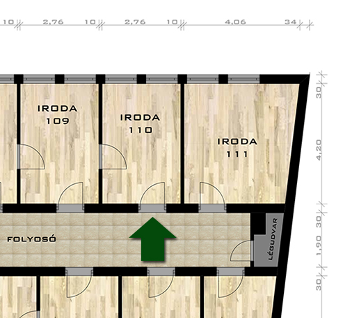 110. iroda alaprajz vagy kép