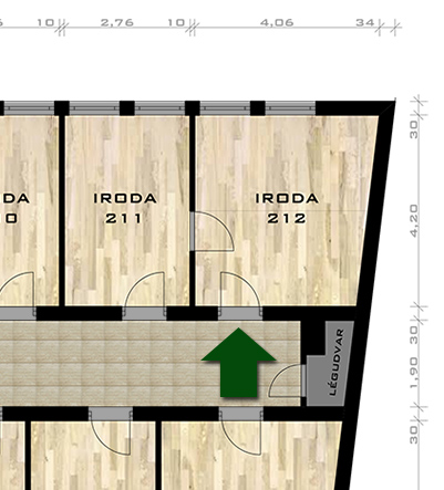 212. iroda alaprajz vagy kép